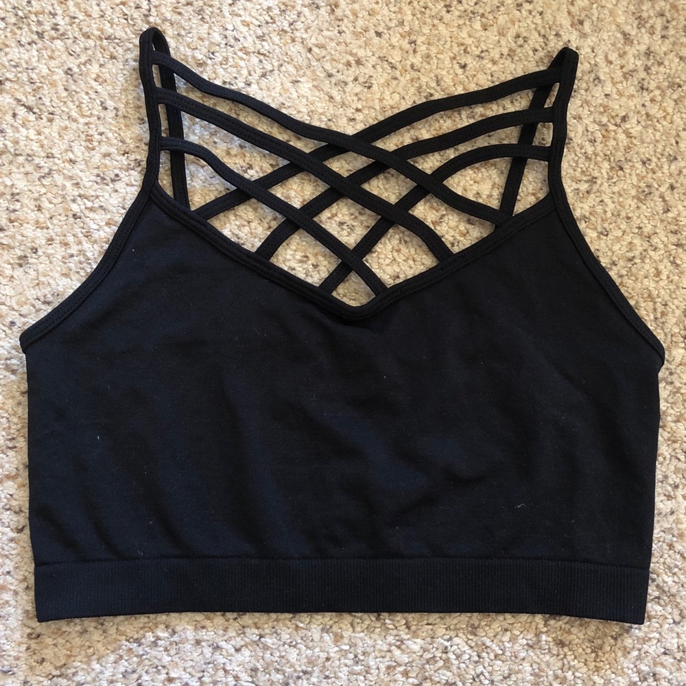 Black Crisscross Bra